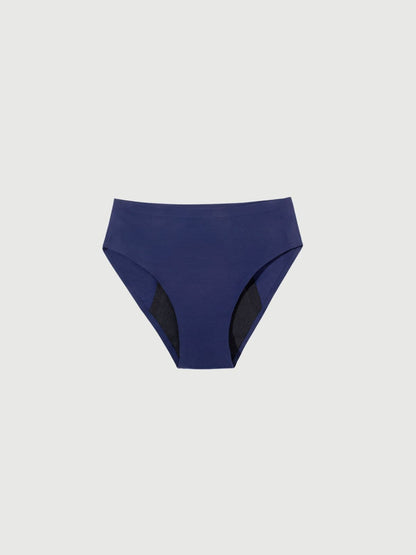 Inkontinenz-Slip in Marineblau, Produktansicht mit sichtbarem Saugkern