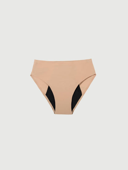 Inkontinenz-Slip in Beige, Produktansicht mit sichtbarem Saugkern