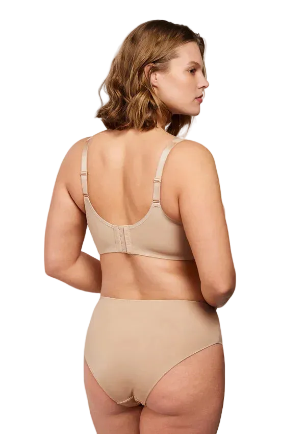 Minimizer-BH in Beige, Rückansicht mit verstärktem Rückenteil