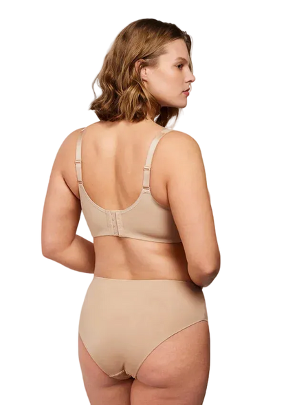 Minimizer-BH in Beige, Rückansicht mit verstärktem Rückenteil